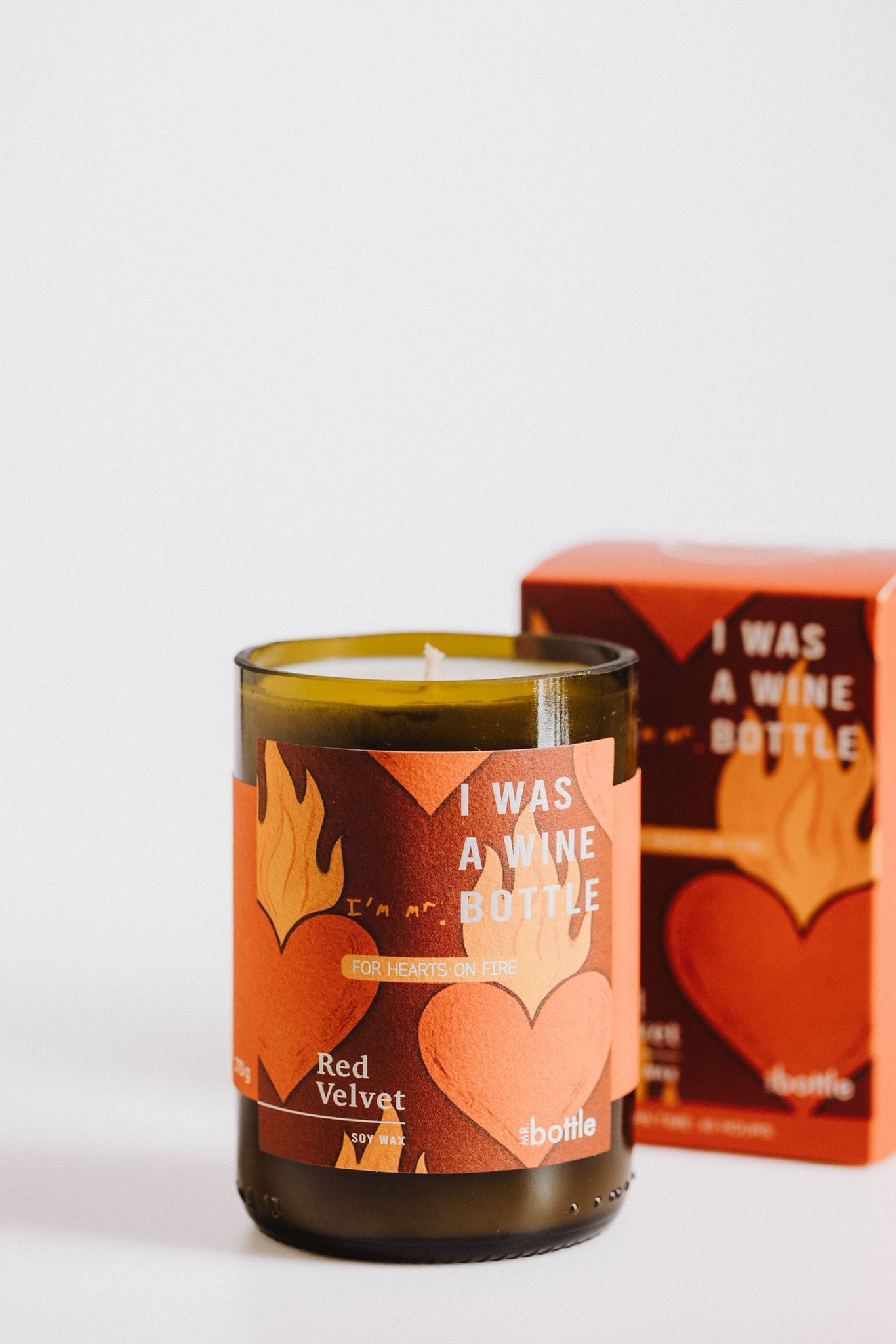 CANDELA SMALL RED VELVET IN CERA DI SOIA